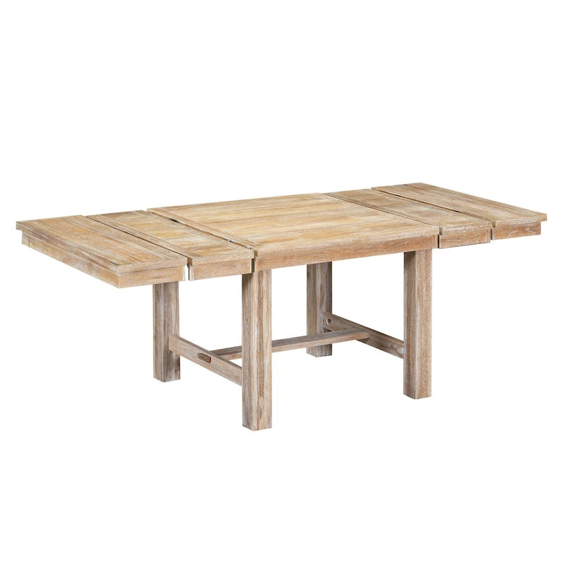 Ensemble de salle à manger 6 pièces en bois avec table extensible, 4 chaises et banc