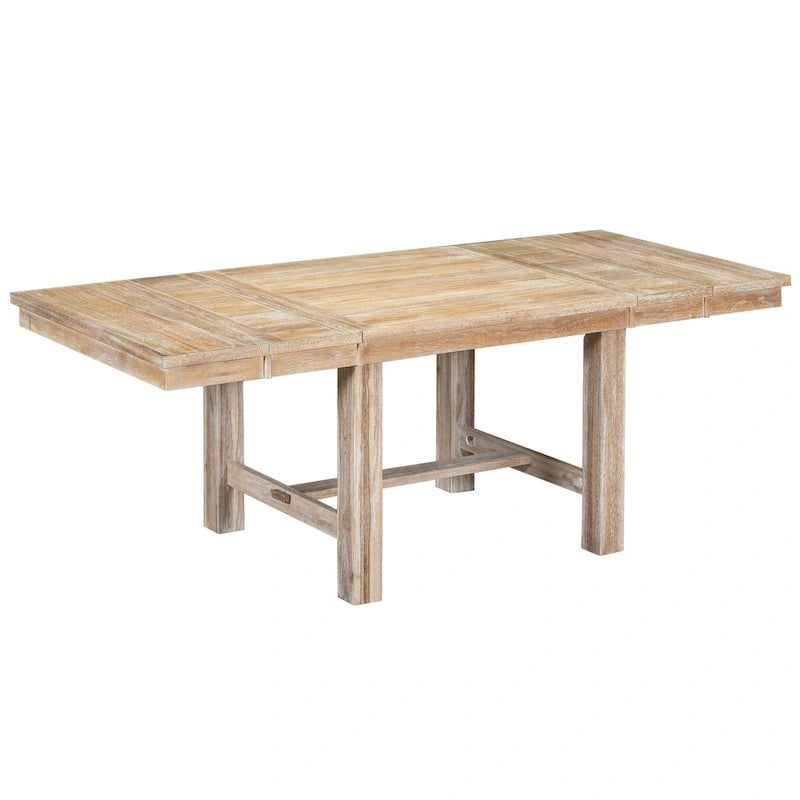 Ensemble de salle à manger 6 pièces en bois avec table extensible, 4 chaises et banc