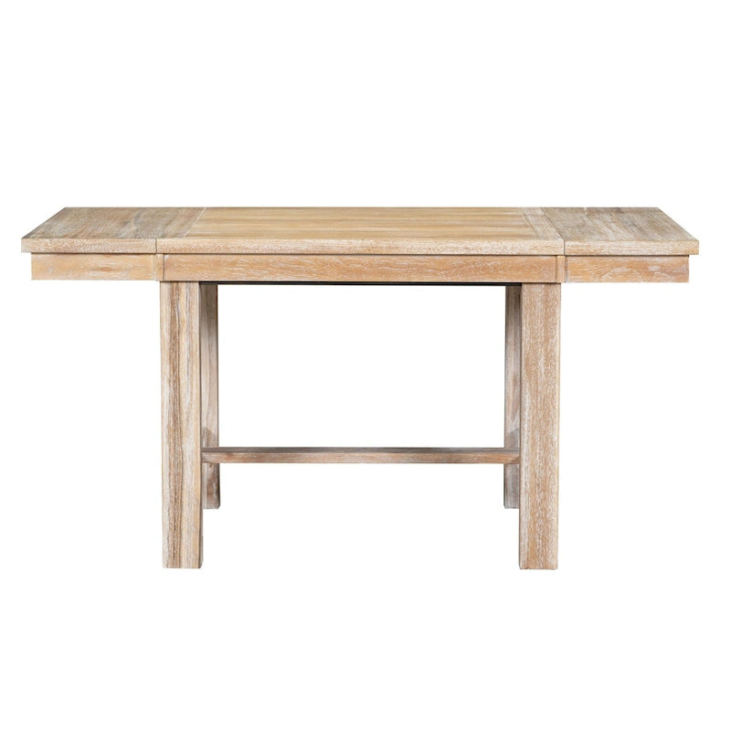 Ensemble de salle à manger 6 pièces en bois avec table extensible, 4 chaises et banc