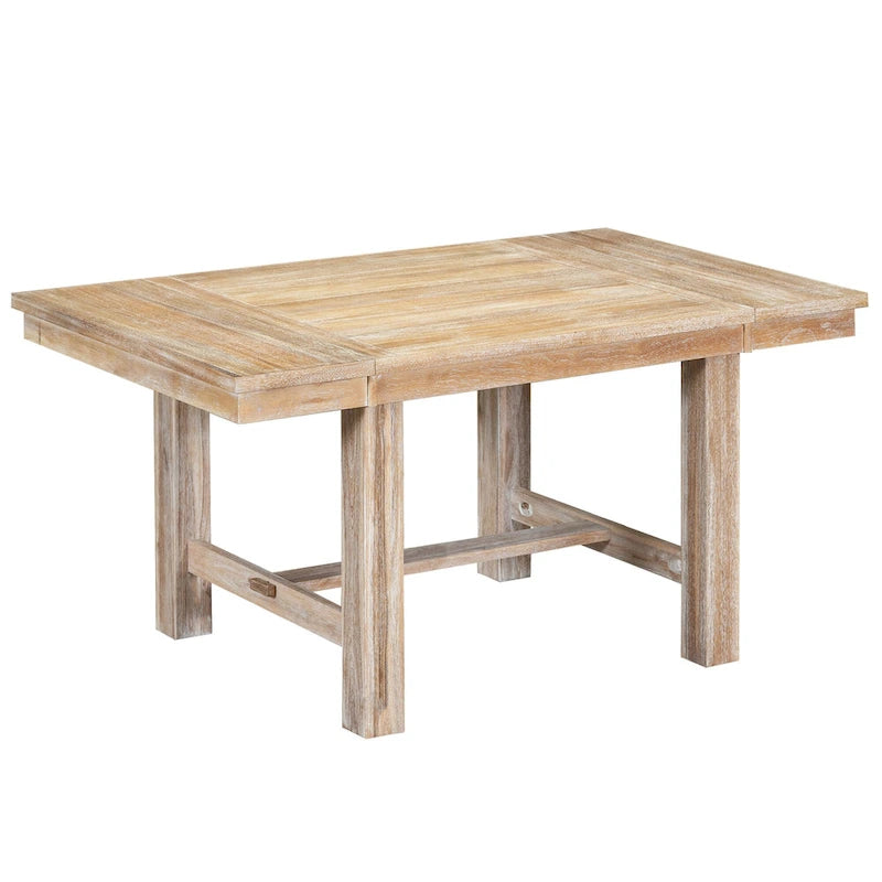 Ensemble de salle à manger 6 pièces en bois avec table extensible, 4 chaises et banc