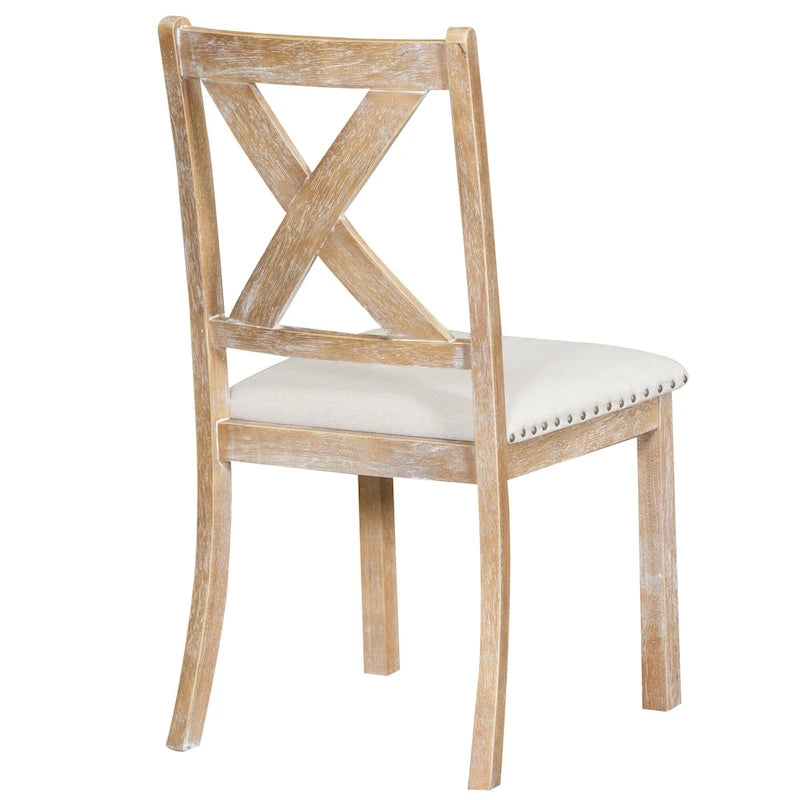 Ensemble de salle à manger 6 pièces en bois avec table extensible, 4 chaises et banc