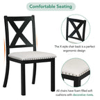 Ensemble de salle à manger 6 pièces en bois avec table extensible, 4 chaises et banc