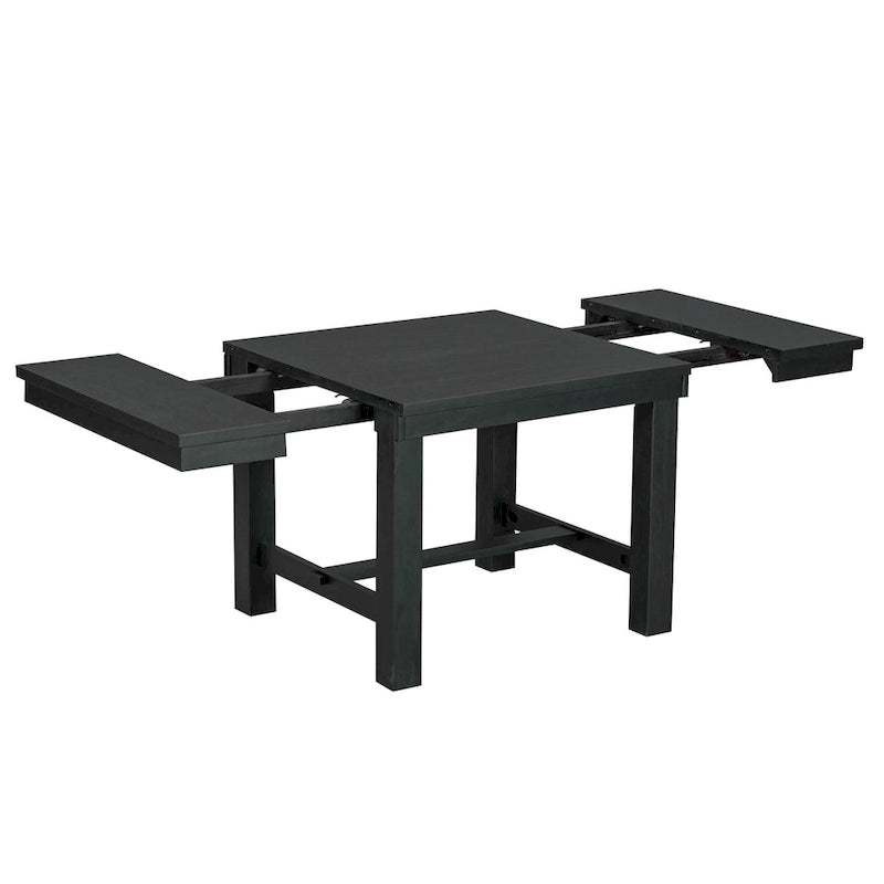 Ensemble de salle à manger 6 pièces en bois avec table extensible, 4 chaises et banc