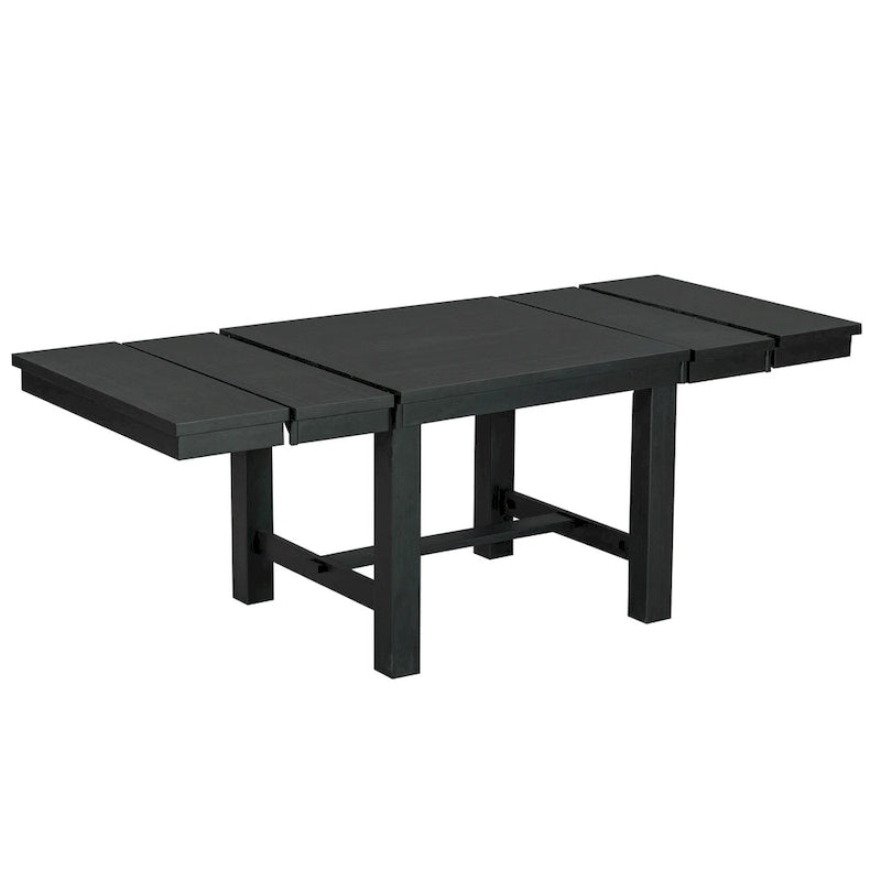 Ensemble de salle à manger 6 pièces en bois avec table extensible, 4 chaises et banc