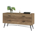 Commode horizontale à 4 tiroirs, Meuble de rangement grande capacité pour chambre à coucher, placard, salon