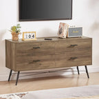Commode horizontale à 4 tiroirs, Meuble de rangement grande capacité pour chambre à coucher, placard, salon