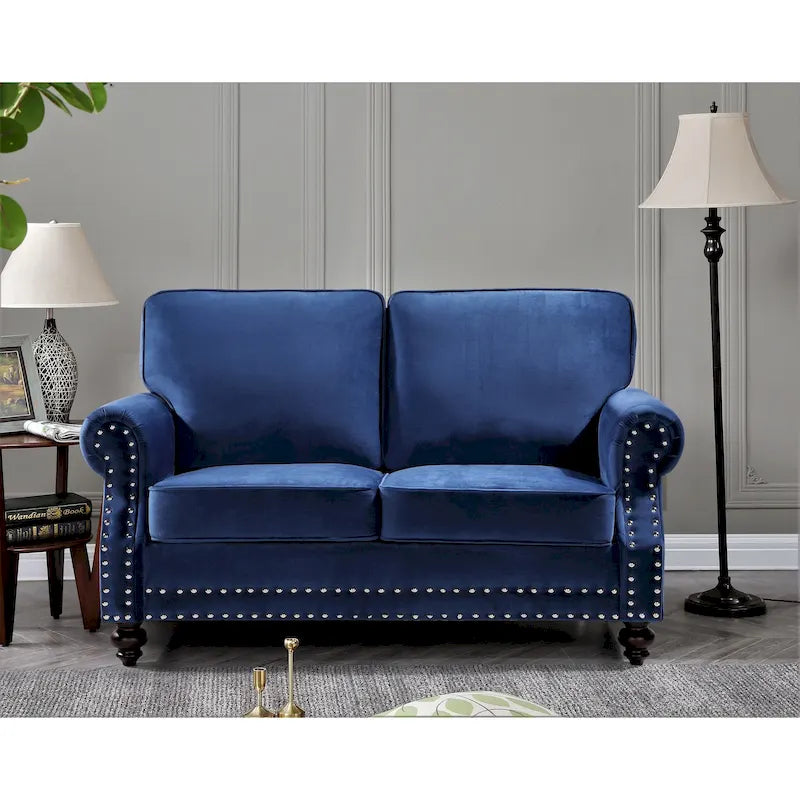 Causeuse Suffield en velours clouté