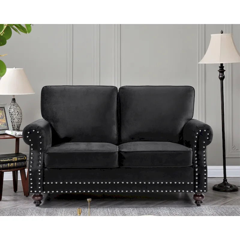 Causeuse Suffield en velours clouté
