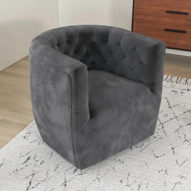 Fauteuil pivotant d'appoint en velours confortable Luxor Mid-Century Modern Furniture