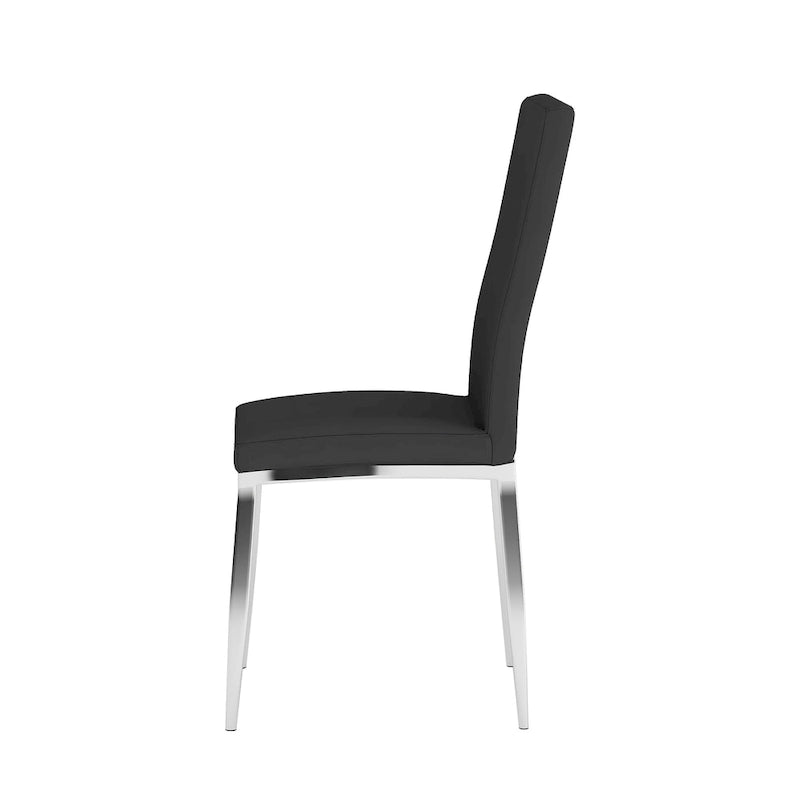 Ensemble de salle à manger moderne Somette avec table en verre blanc et 4 chaises