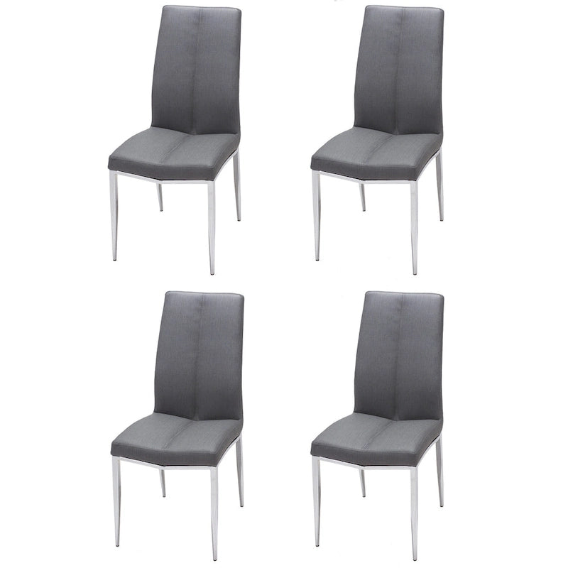 Ensemble de salle à manger moderne Somette avec table en verre blanc et 4 chaises