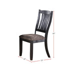 Chaises d'appoint rembourrées en tissu marron foncé, noir (Lot de 2)
