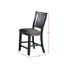 Chaises d'appoint rembourrées en tissu marron foncé, noir (Lot de 2)