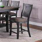 Chaises d'appoint rembourrées en tissu marron foncé, noir (Lot de 2)