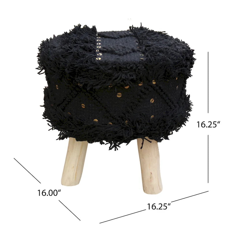 Tabouret en tissu bohème fait à la main Roja par Christopher Knight Home