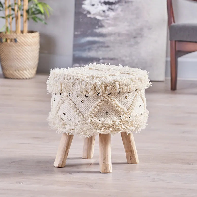 Tabouret en tissu bohème fait à la main Roja par Christopher Knight Home