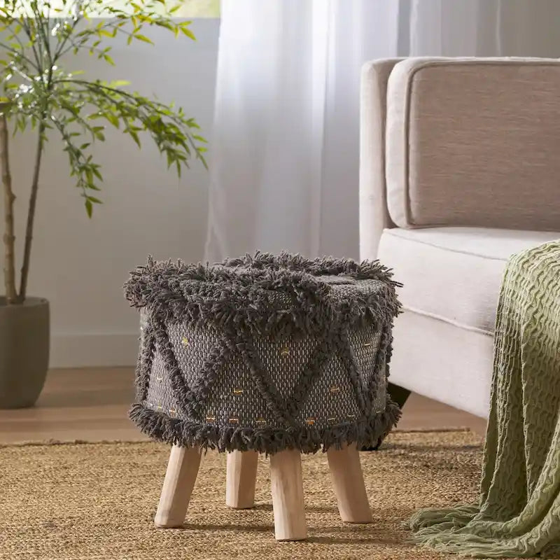 Tabouret en tissu bohème fait à la main Roja par Christopher Knight Home