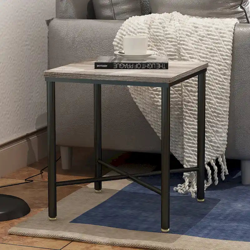 Corvus Belmont Table d'appoint carrée moderne en bois de 19 pouces