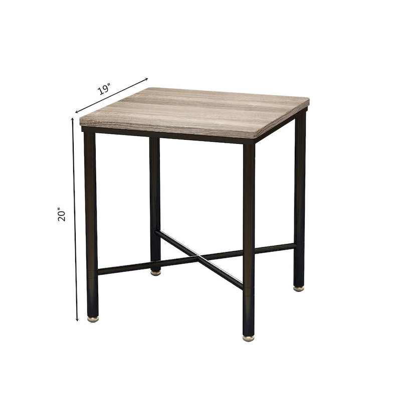 Corvus Belmont Table d'appoint carrée moderne en bois de 19 pouces