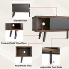 Meuble TV pour téléviseurs jusqu'à 75 pouces avec meuble TV en bois massif de style Mid-century - 70 pouces