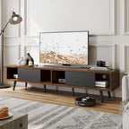 Meuble TV pour téléviseurs jusqu'à 75 pouces avec meuble TV en bois massif de style Mid-century - 70 pouces