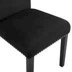 Lot de 2 chaises de salle à manger contemporaines en velours Roundhill Furniture Cobre avec garniture cloutée