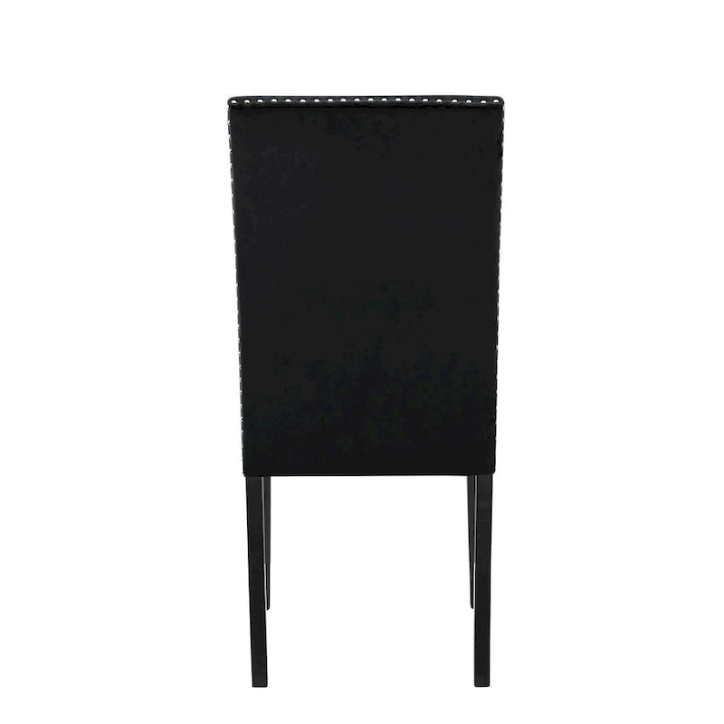 Lot de 2 chaises de salle à manger contemporaines en velours Roundhill Furniture Cobre avec garniture cloutée