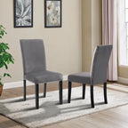 Lot de 2 chaises de salle à manger contemporaines en velours Roundhill Furniture Cobre avec garniture cloutée