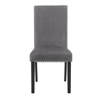 Lot de 2 chaises de salle à manger contemporaines en velours Roundhill Furniture Cobre avec garniture cloutée