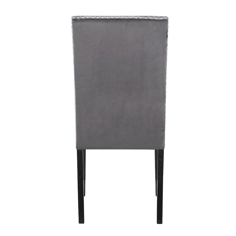 Lot de 2 chaises de salle à manger contemporaines en velours Roundhill Furniture Cobre avec garniture cloutée