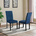 Lot de 2 chaises de salle à manger contemporaines en velours Roundhill Furniture Cobre avec garniture cloutée