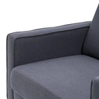 Fauteuil d'appoint rembourré avec pieds en bois massif – Bleu / Gris / Blanc cassé