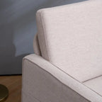 Fauteuil d'appoint rembourré avec pieds en bois massif – Bleu / Gris / Blanc cassé