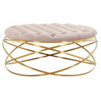 SAFAVIEH Couture Pouf Betta en Velours Capitonnés