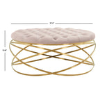 SAFAVIEH Couture Pouf Betta en Velours Capitonnés
