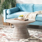 SAFAVIEH Zinca Pedestal Metal Round Coffee Table - 31.5 W x 31.5 L x 17.7 H - 32Wx32Dx18H