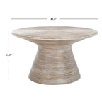 Table basse ronde en métal SAFAVIEH Zinca Pedestal - 31,5 L x 31,5 P x 17,7 H - 32Lx32Px18H