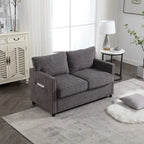 Causeuse moderne en tissu chenille, Canapé 2 places capitonné pour Salon Chambre Appartement