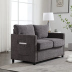 Causeuse moderne en tissu chenille, Canapé 2 places capitonné pour Salon Chambre Appartement