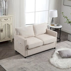 Causeuse moderne en tissu chenille, Canapé 2 places capitonné pour Salon Chambre Appartement