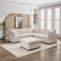Grand canapé d'angle moderne en U, avec poufs amovibles pour salon