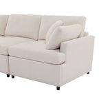 Grand canapé d'angle moderne en U, avec poufs amovibles pour salon