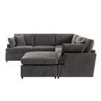 Grand canapé d'angle moderne en U, avec poufs amovibles pour salon