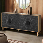 Meuble de rangement avec porte à motif symétrique sculpté