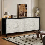 Meuble de rangement avec porte à motif symétrique sculpté