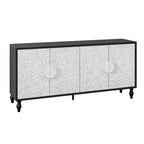 Meuble de rangement avec porte à motif symétrique sculpté