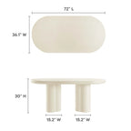 Table à manger ovale en béton Caspian 72