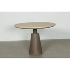 Table ronde sur pied 39 po, aspect naturel vieilli