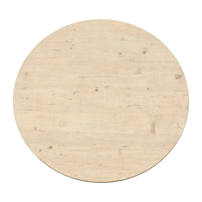 Table ronde sur pied 39 po, aspect naturel vieilli