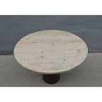 Table ronde sur pied 39 po, aspect naturel vieilli